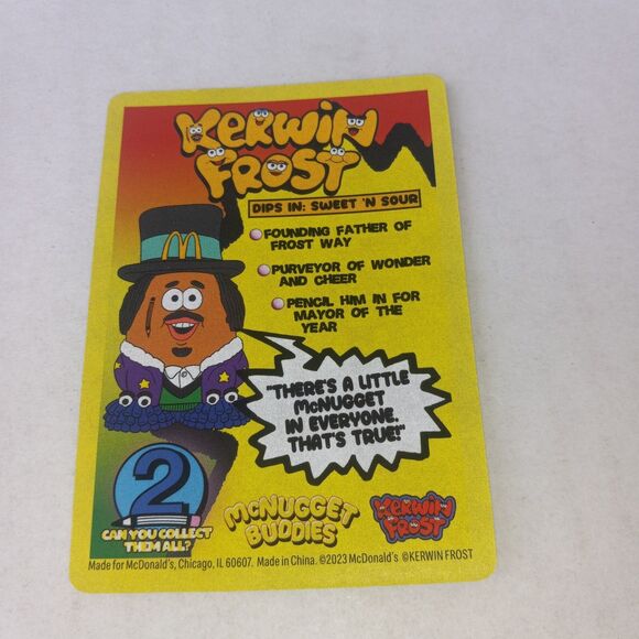 McDonald's McNugget Buddies-Kerwin Frost-2023-Adult Happy Meal-Original Box-Card - Picture 14 of 16